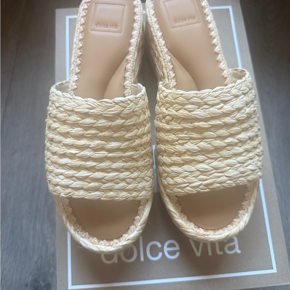 Dolce Vita Cream Espadrille Slides